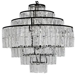 Satellite Black Steel and Glass Chandelier