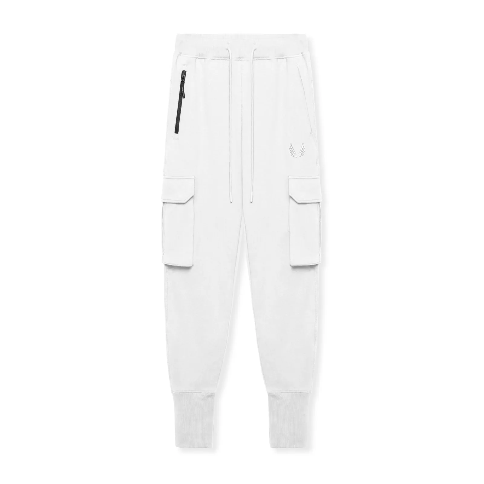 0654. Tech-Terry™ Cargo High Rib Jogger - White