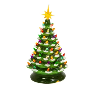 13.9 in. Illuminating Musical Dolomite Green Christmas Tree