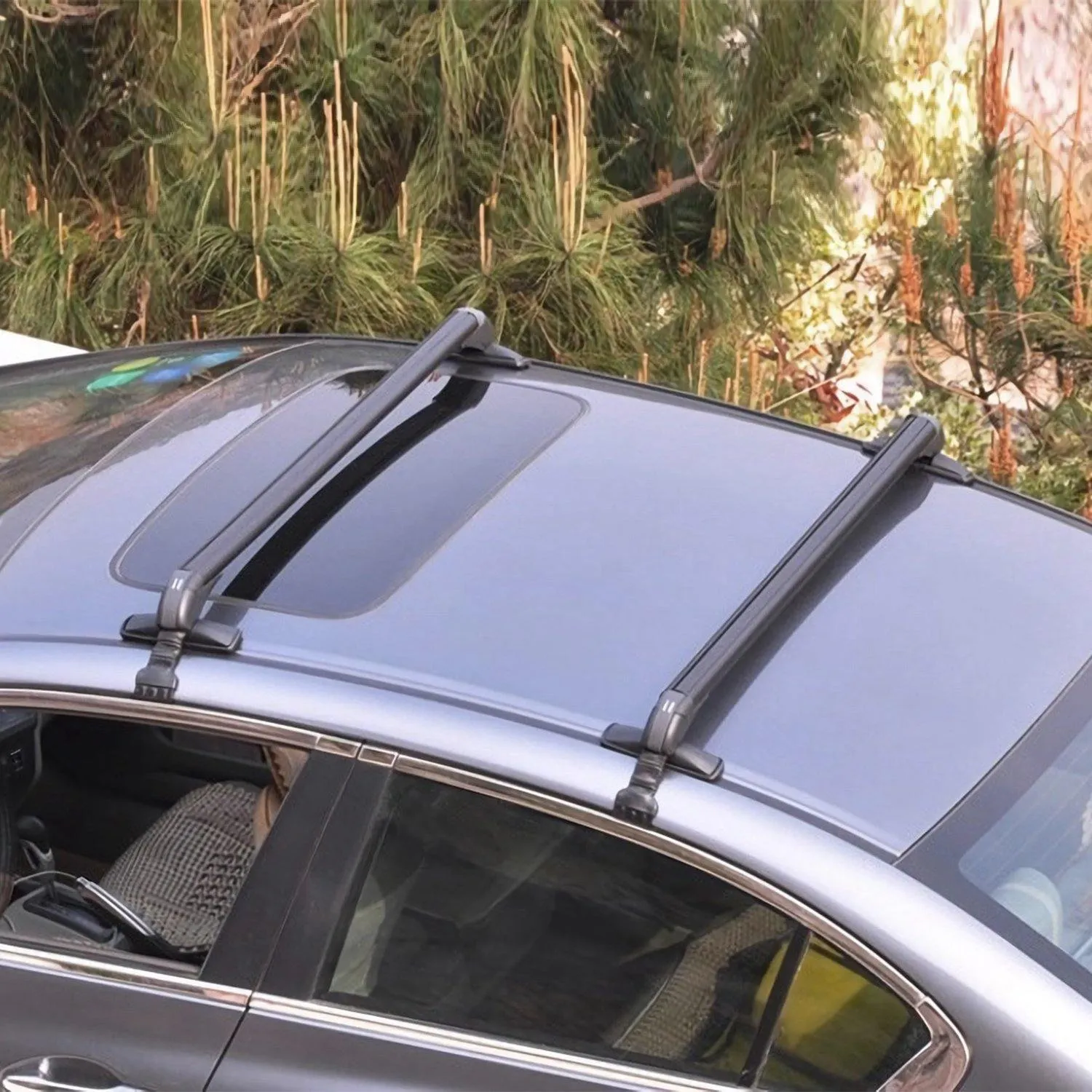 2-Piece: Universal 110CM/43-Inch Car Roof Rack Cross Bar