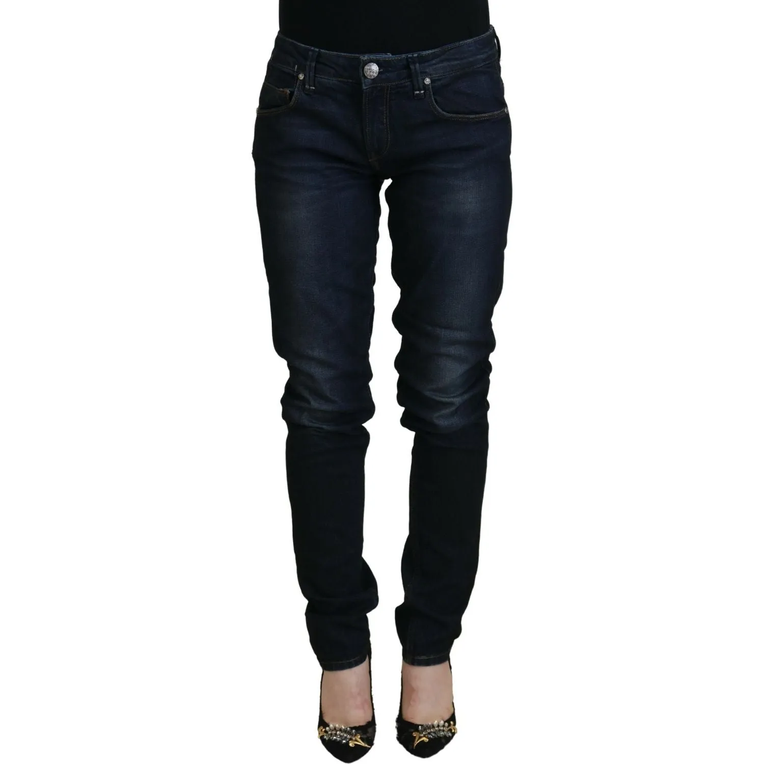 Acht Chic Low Waist Denim Skinny Jeans