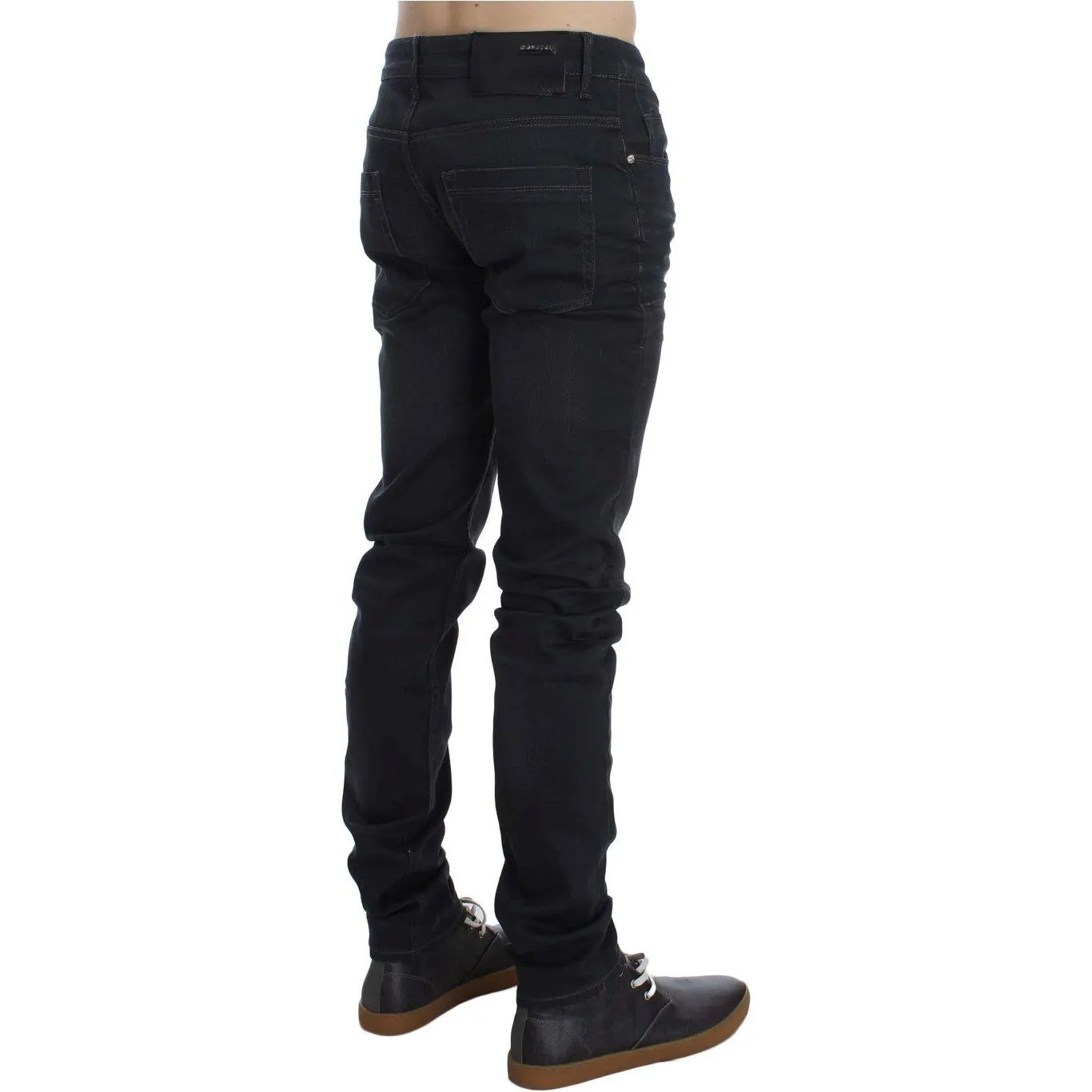 Acht Sleek Gray Slim Fit Men's Premium Denim