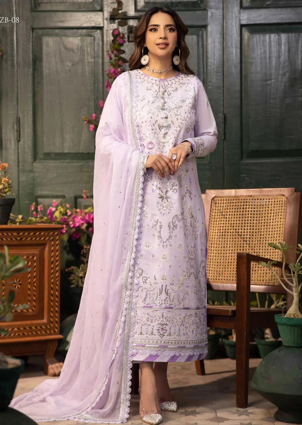 AJZB-08 - Unstitched - Zarq Barq Collection by Asim Jofa 2023