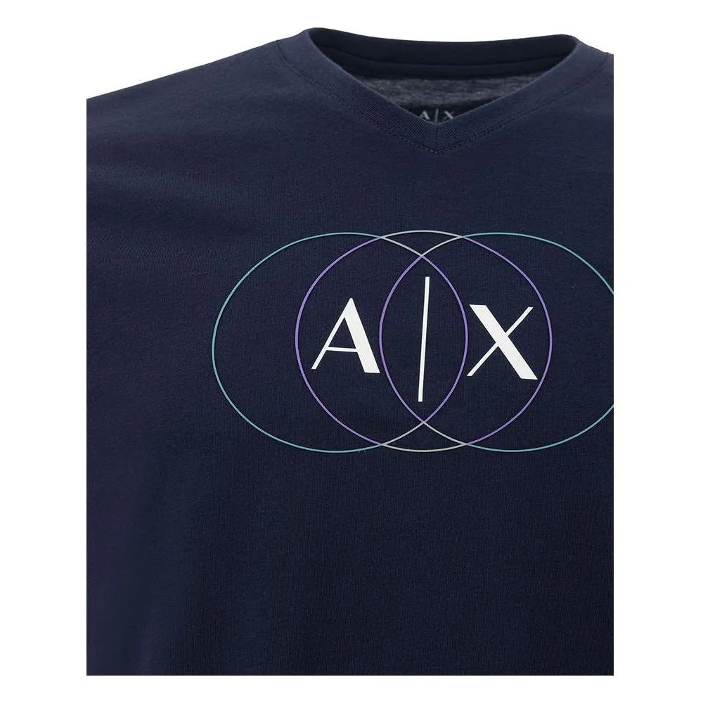 Armani Exchange Sleek Blue Cotton Tee for Men