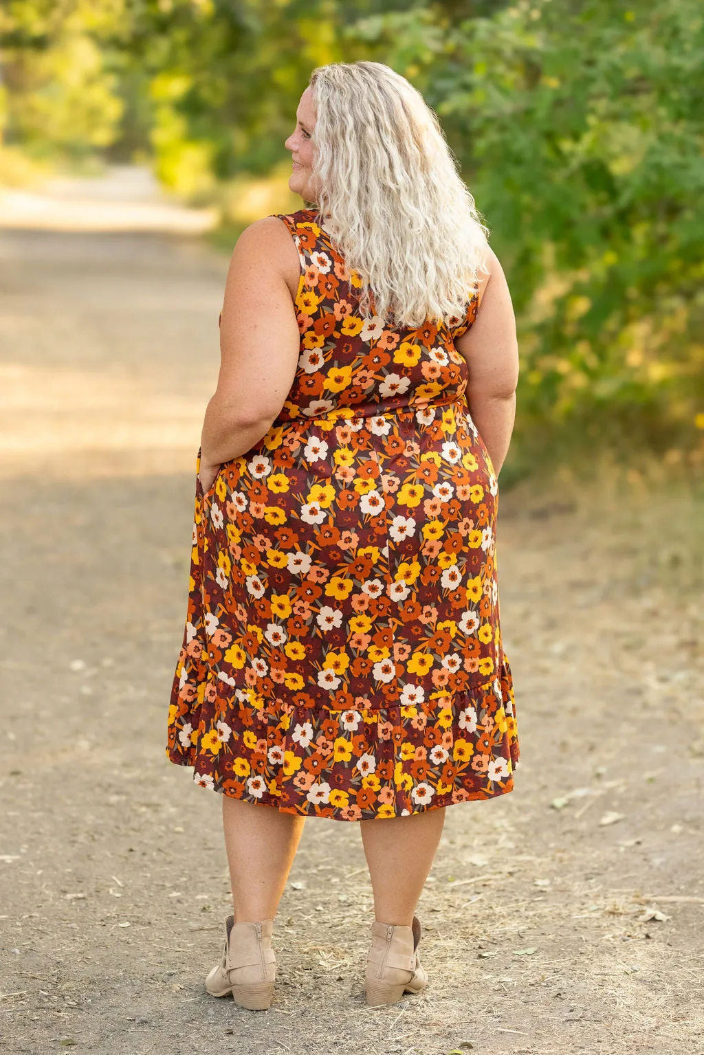 Bailey Dress - Buttery Soft Brown Fall Floral by Michelle Mae