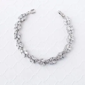 Bridal Bracelet with Marquise Leaf CZ