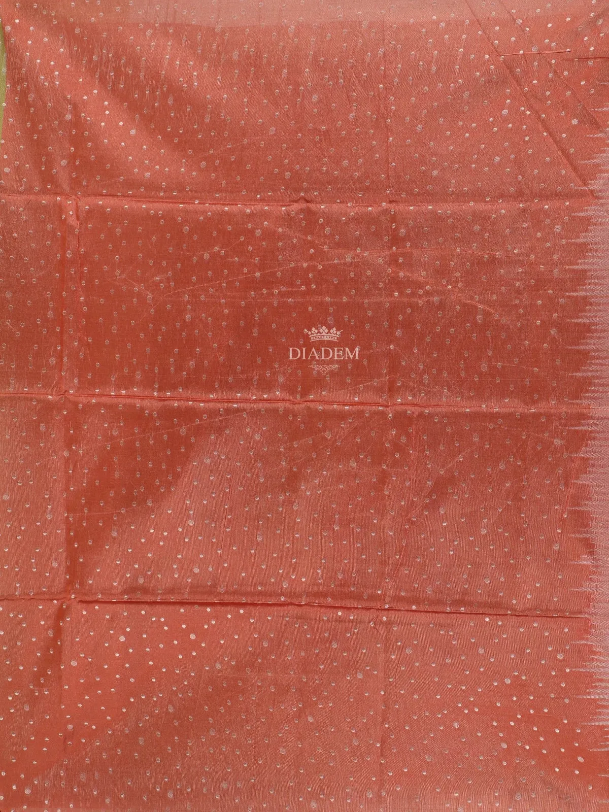 Brown Semi Tussar Silk Saree with Dot Design on the Body without Border