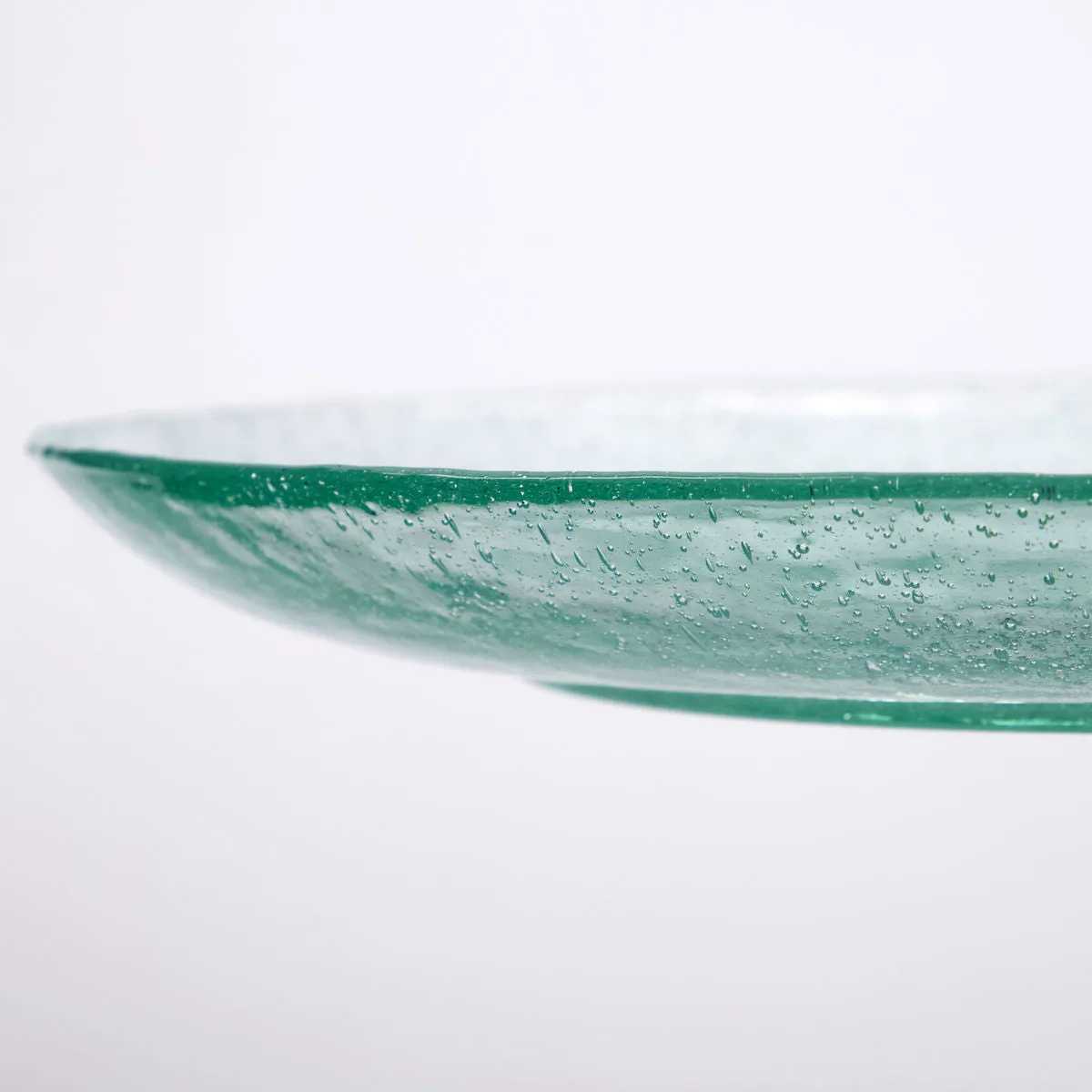 Bubble Glass Plate - Small - Aqua Blue or Green