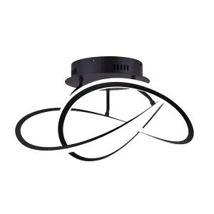 Canarm LSF155A21BK Zola LED Semi-Flush Mount Light in Black