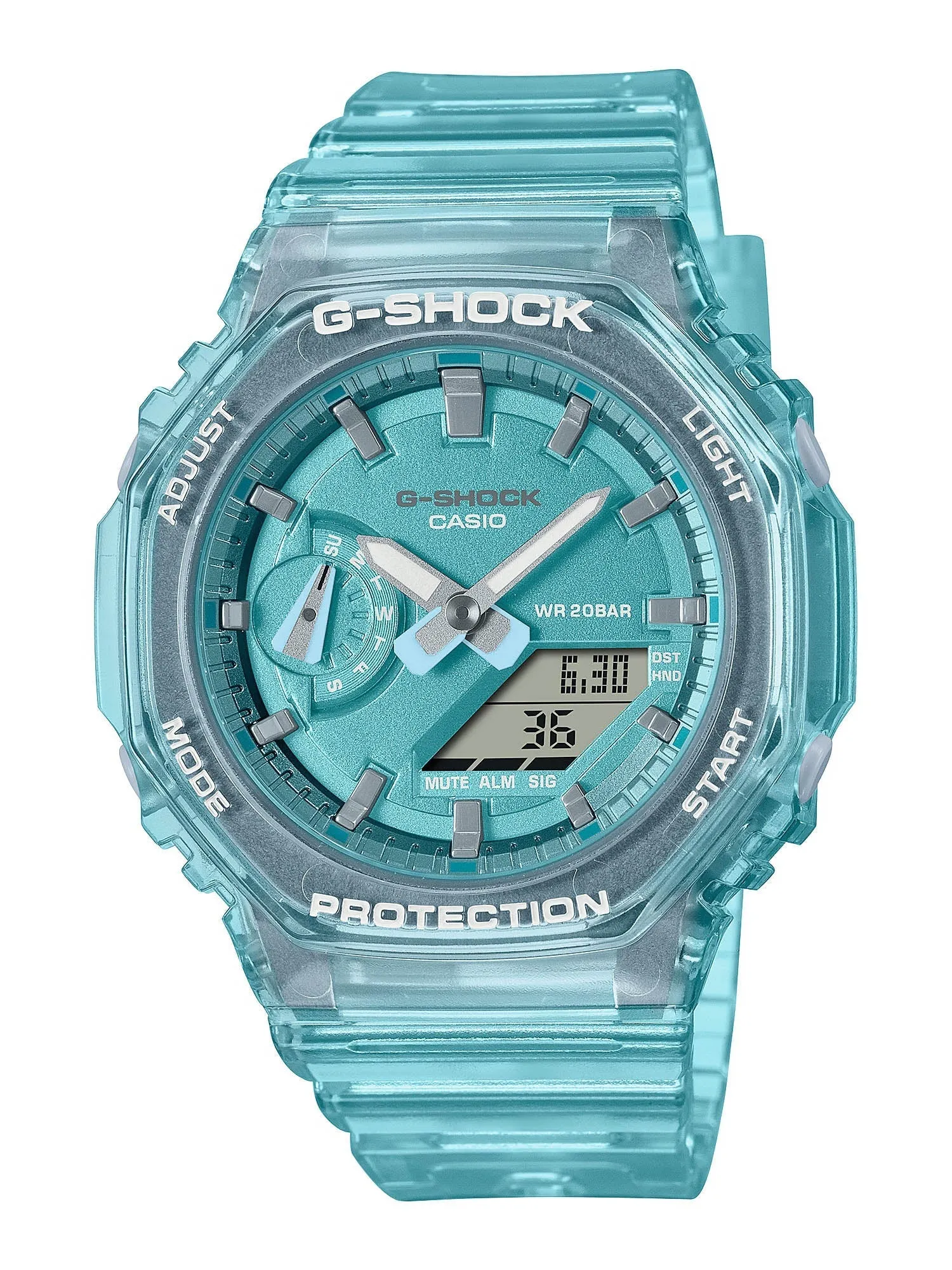 Casio G-Shock Mini CasiOak METALLIC SKELETON Womens Blue Watch GMA-S2100SK-2A