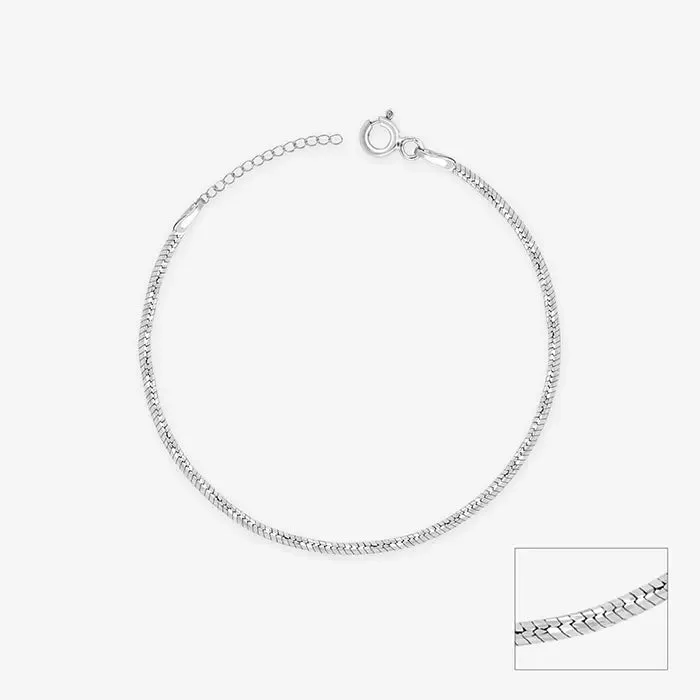 Classic Textured Silver Anklet