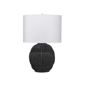 Coastal Style Black Porcelain Lunar Table Lamp