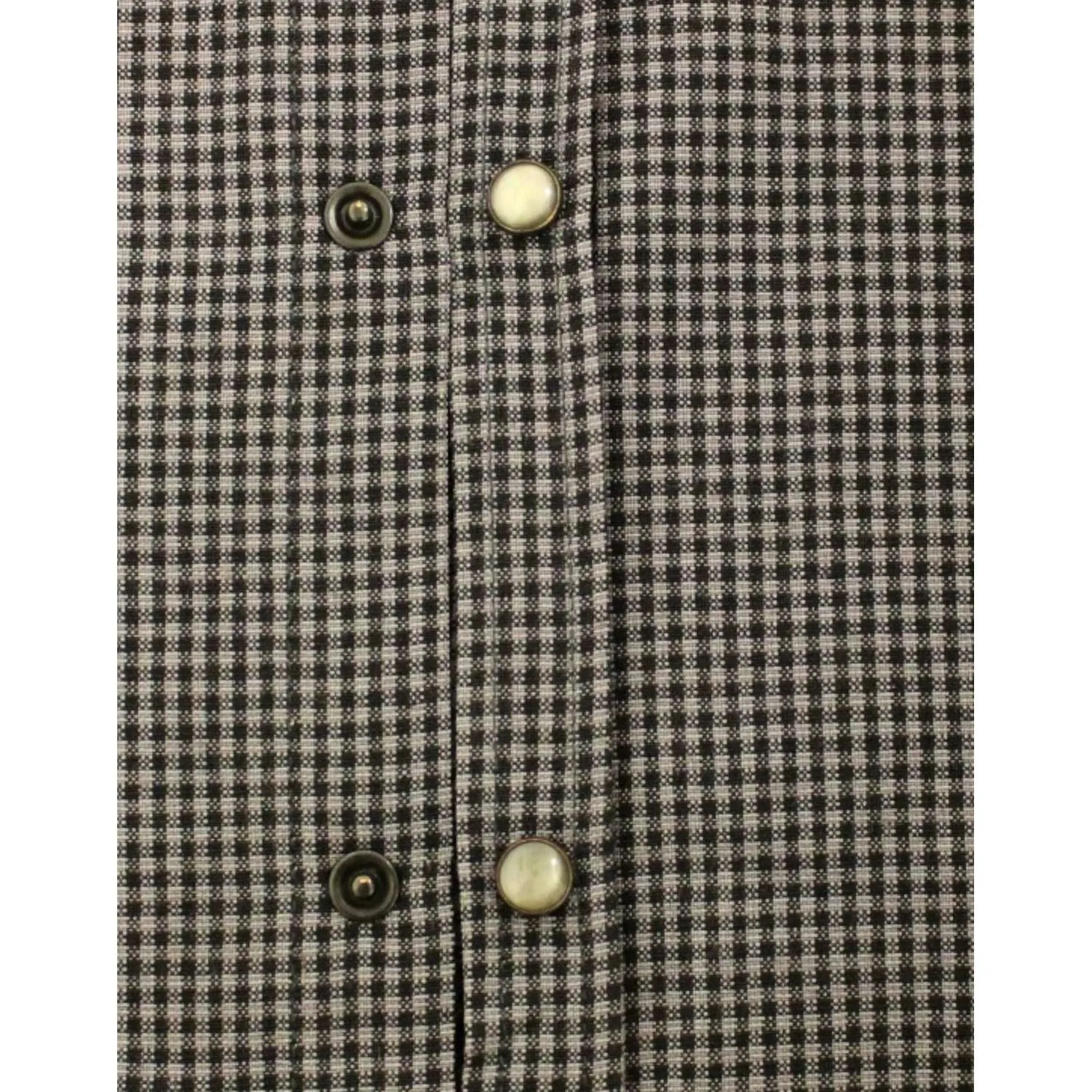 Costume National Chic Gray Checked Casual Linen Blend Shirt