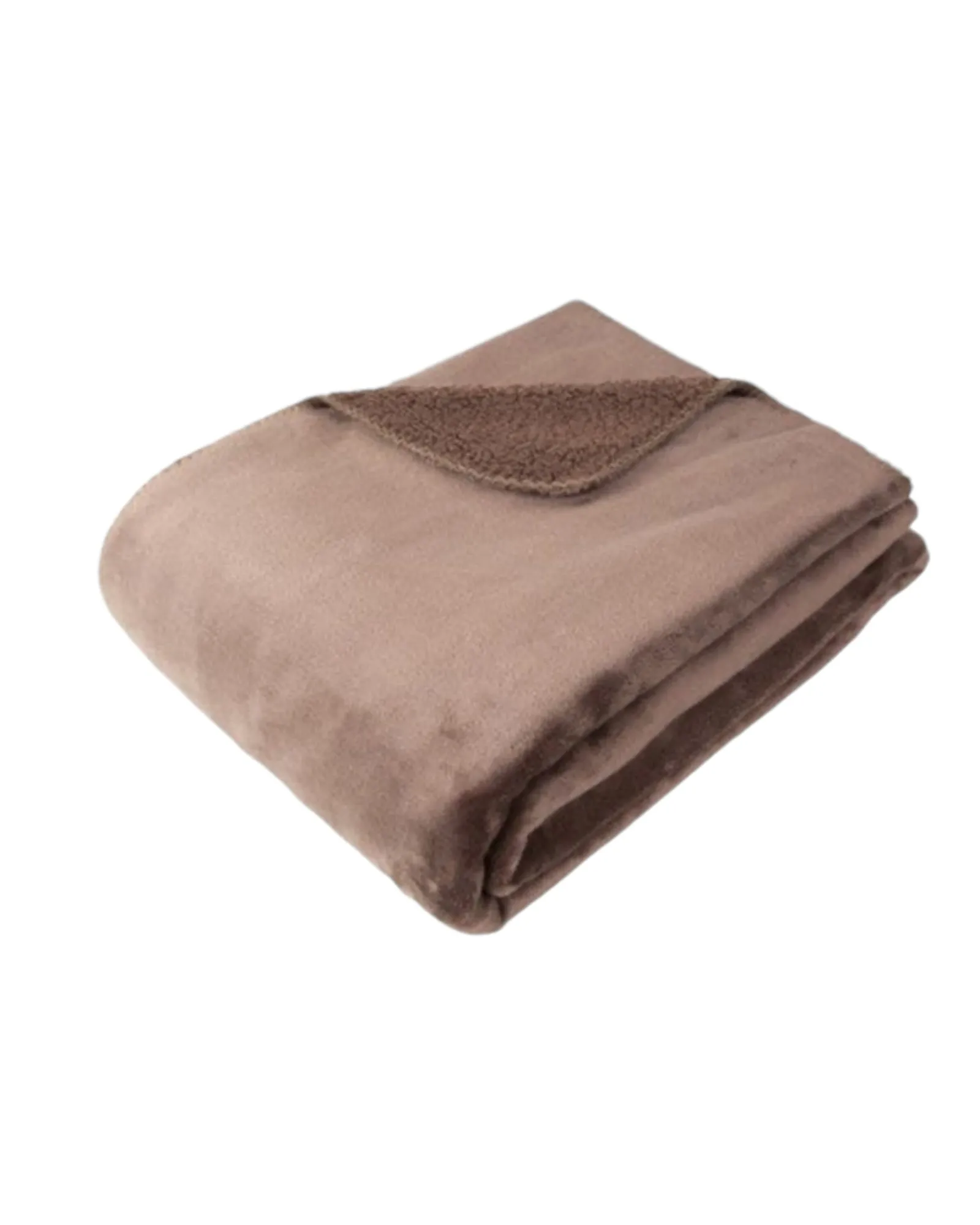 Cosy Thick Fleece Blanket Throw - Coffee Brown