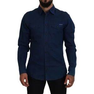 Dolce & Gabbana Elegant Blue Denim Casual Shirt