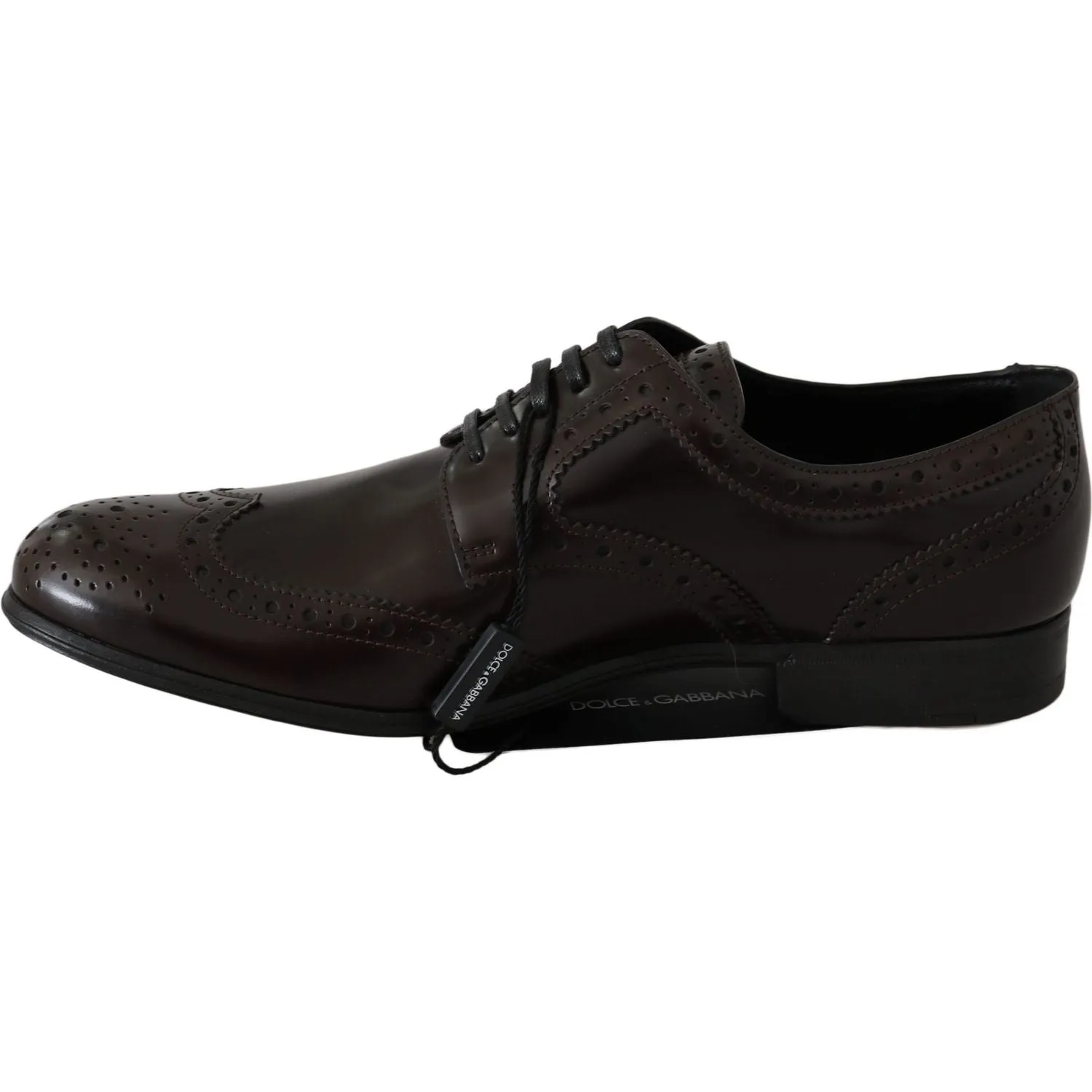 Dolce & Gabbana Elegant Brown Leather Oxford Flats