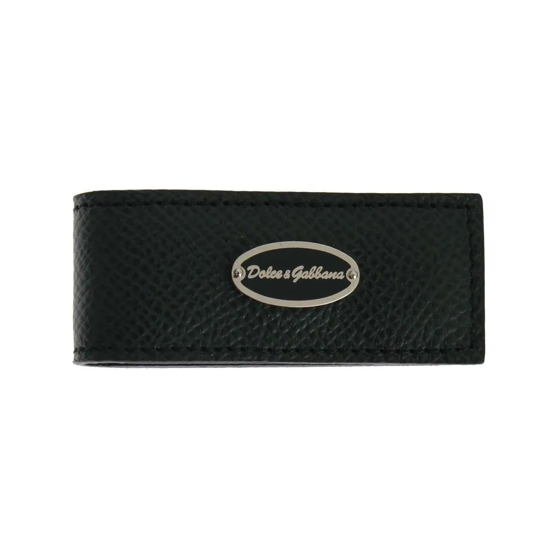 Dolce & Gabbana Elegant Green Leather Money Clip