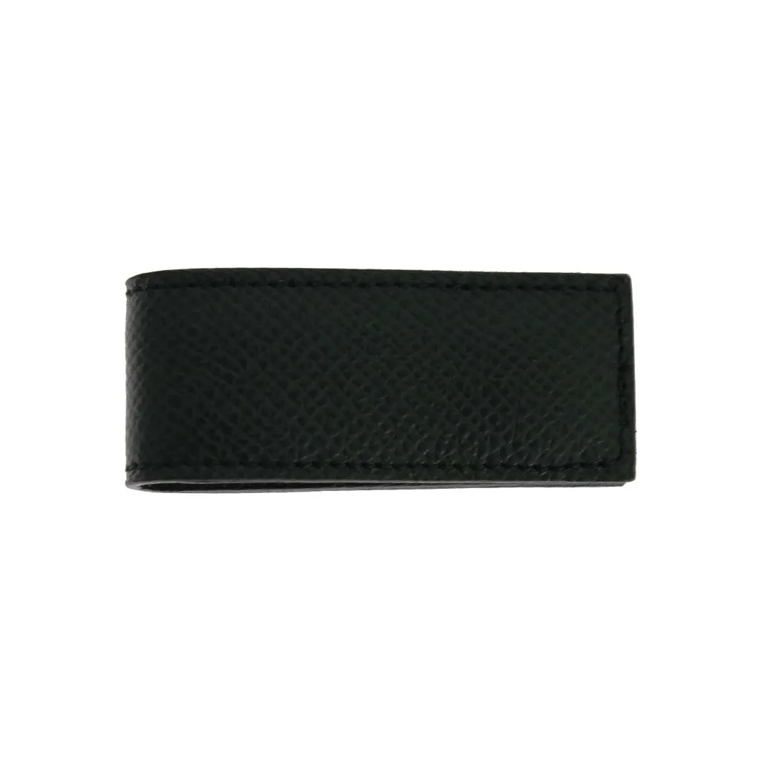 Dolce & Gabbana Elegant Green Leather Money Clip