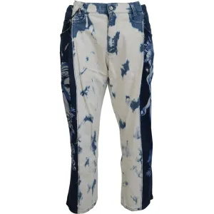 Dolce & Gabbana Elegant Loose Fit Denim Pants with Unique Print