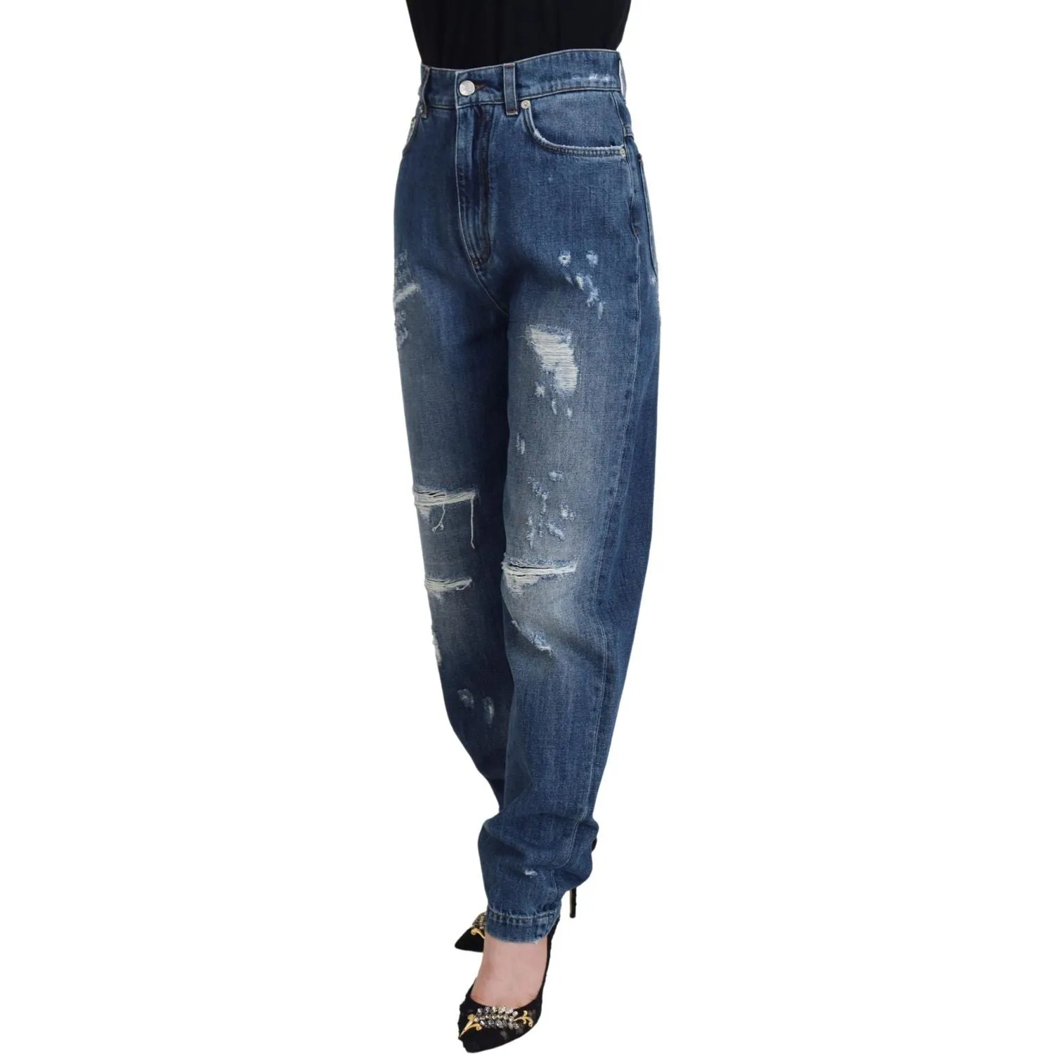 Dolce & Gabbana Elegant Tattered Denim Jeans