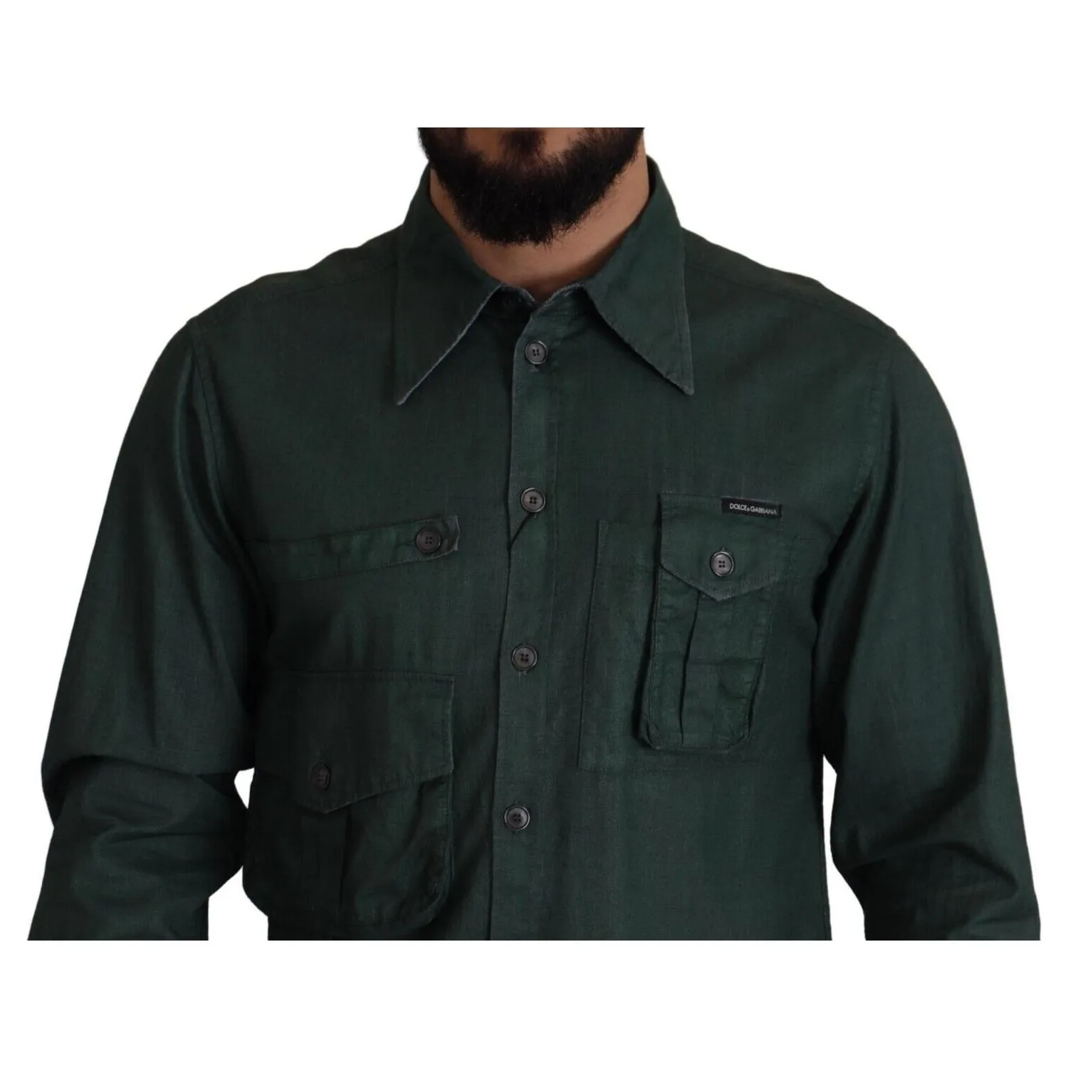 Dolce & Gabbana Emerald Elegance Slim Fit Casual Shirt