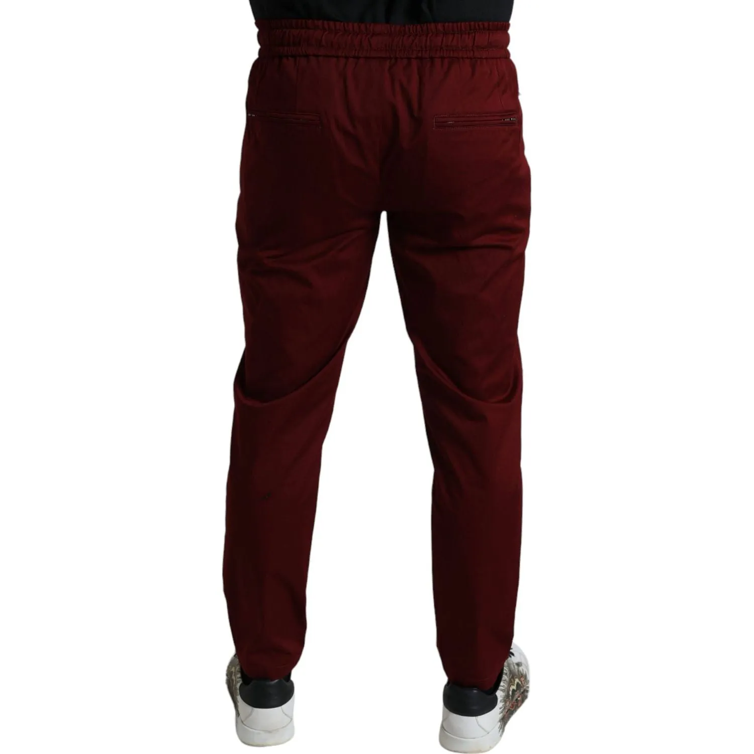 Dolce & Gabbana Maroon Cotton Stretch Jogger Pants