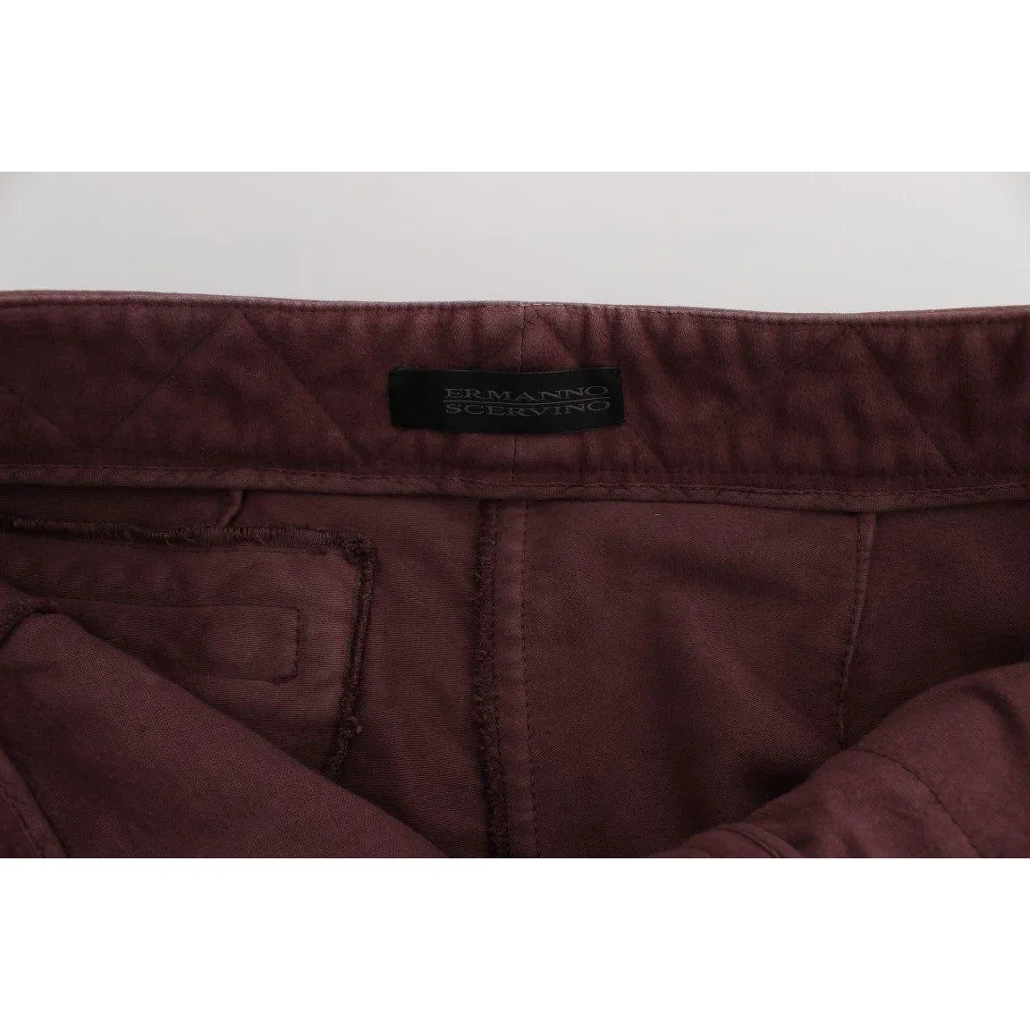 Ermanno Scervino Chic Bordeaux Capri Cropped Cargo Pants