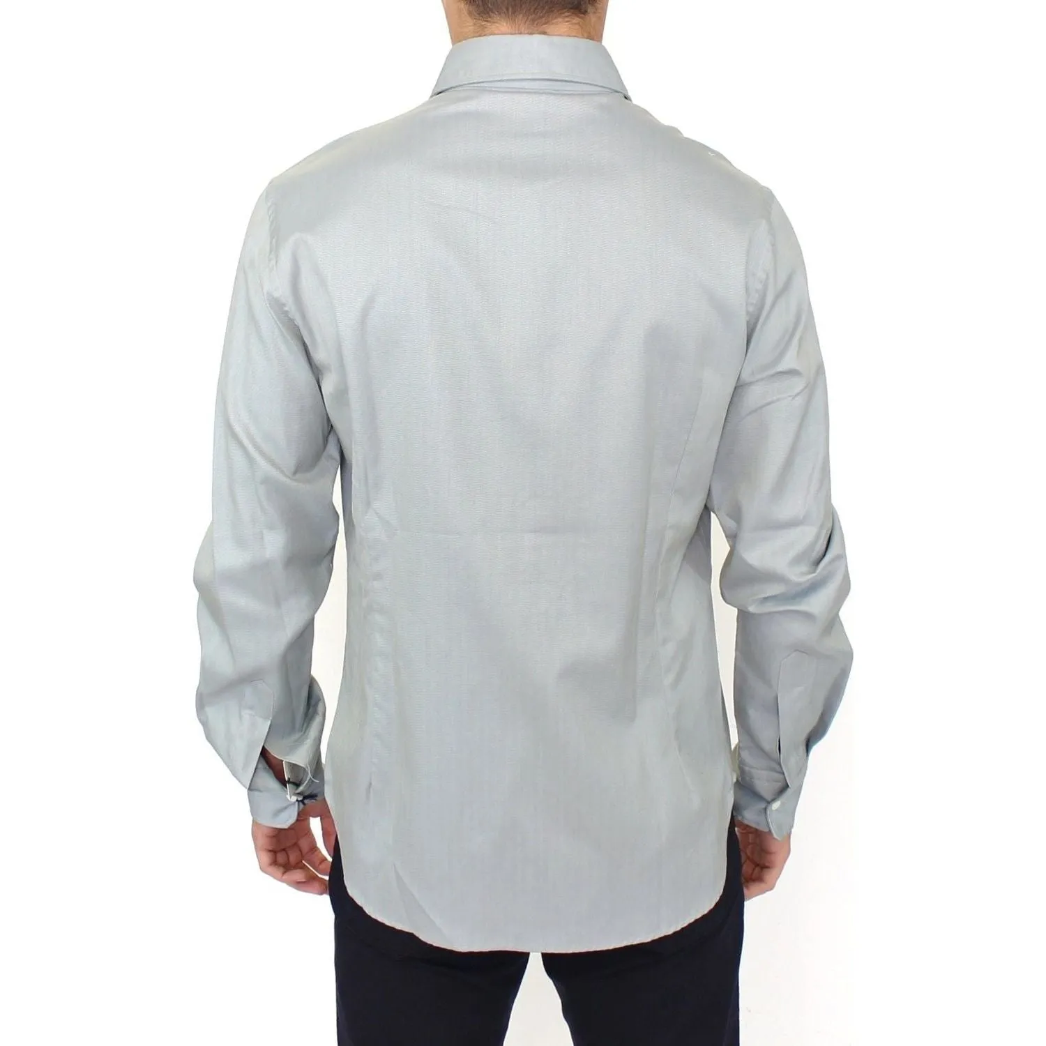 Ermanno Scervino Elegance Unleashed Gray Casual Button-Front Shirt