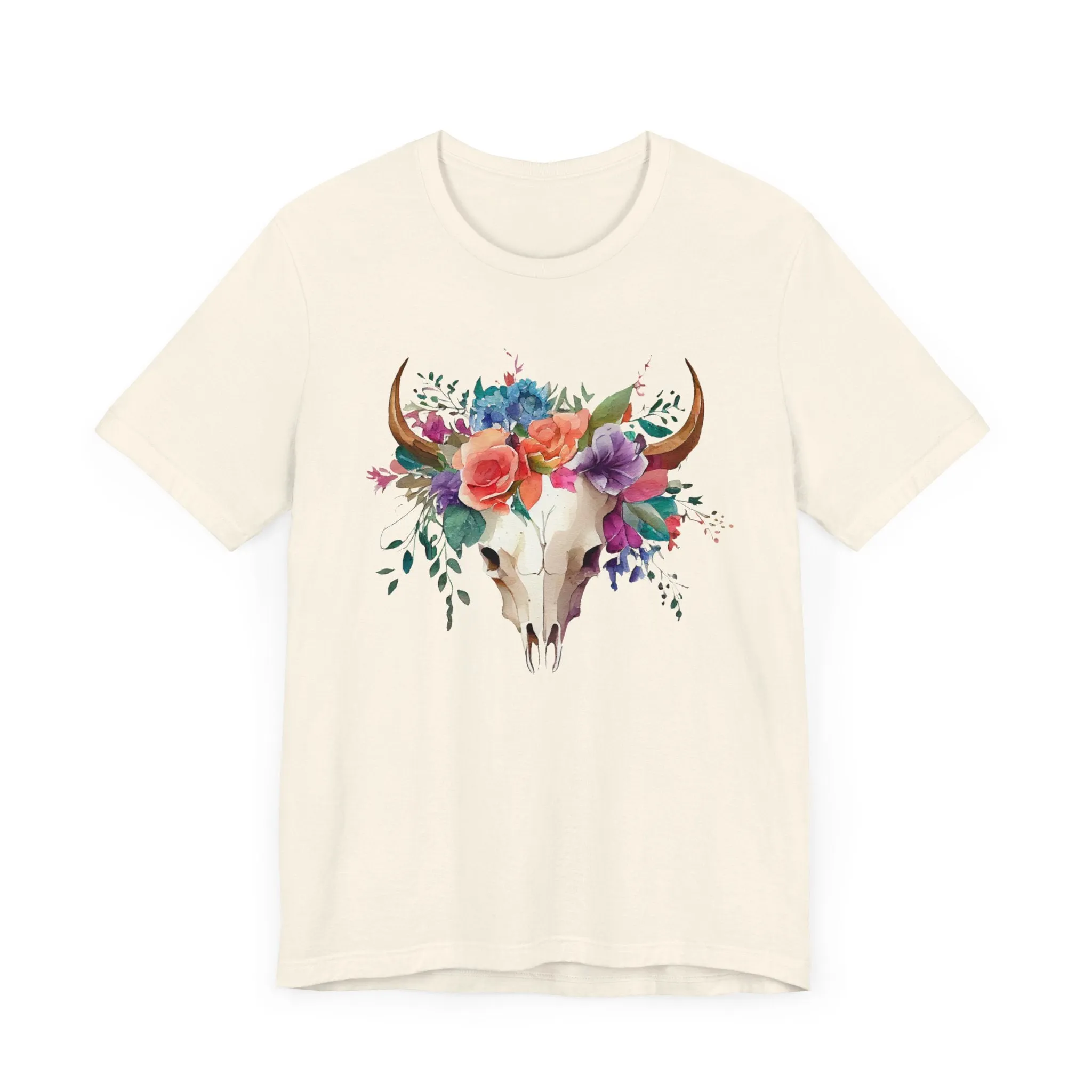 Flower Skull Western Unisex Jersey Short Sleeve Tee