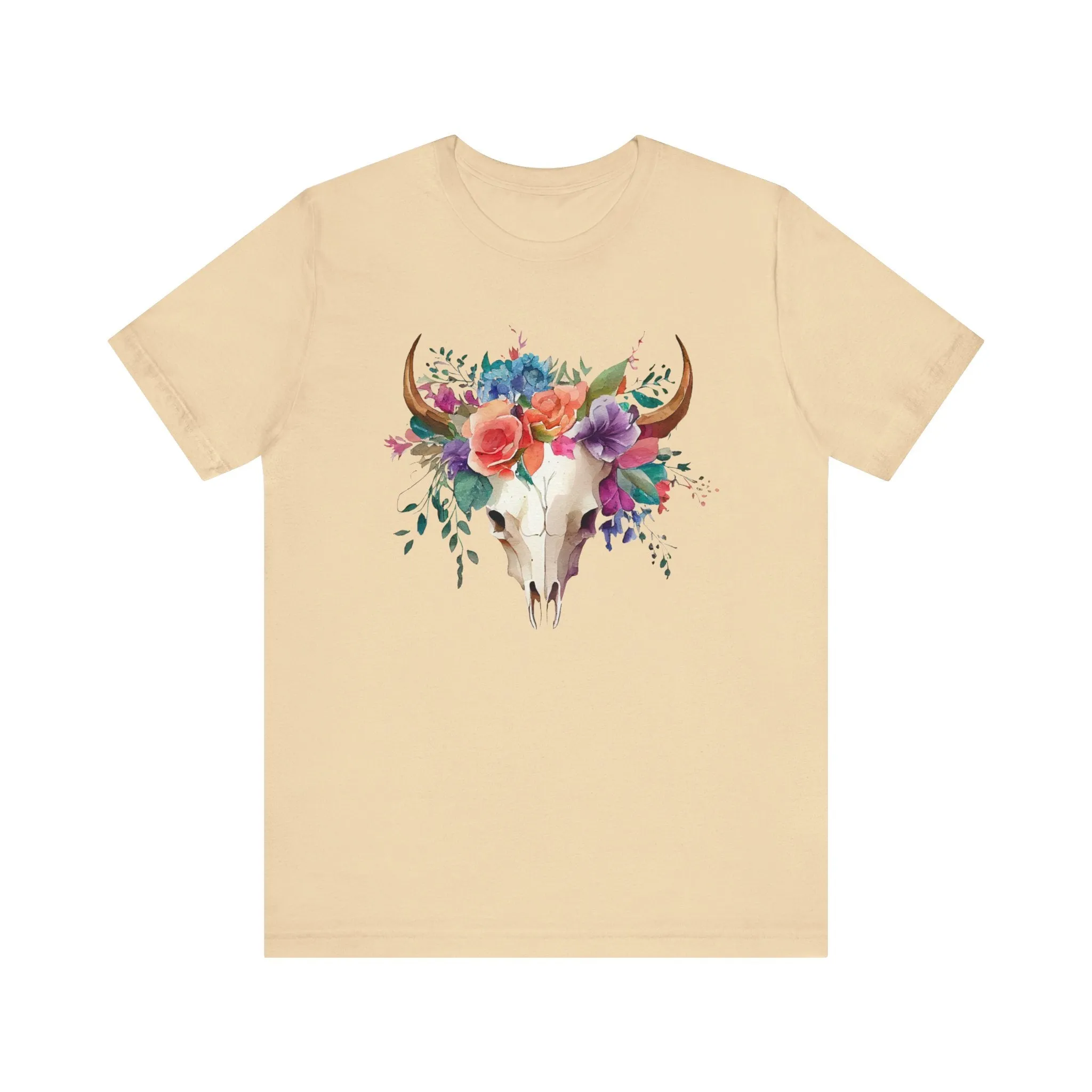 Flower Skull Western Unisex Jersey Short Sleeve Tee