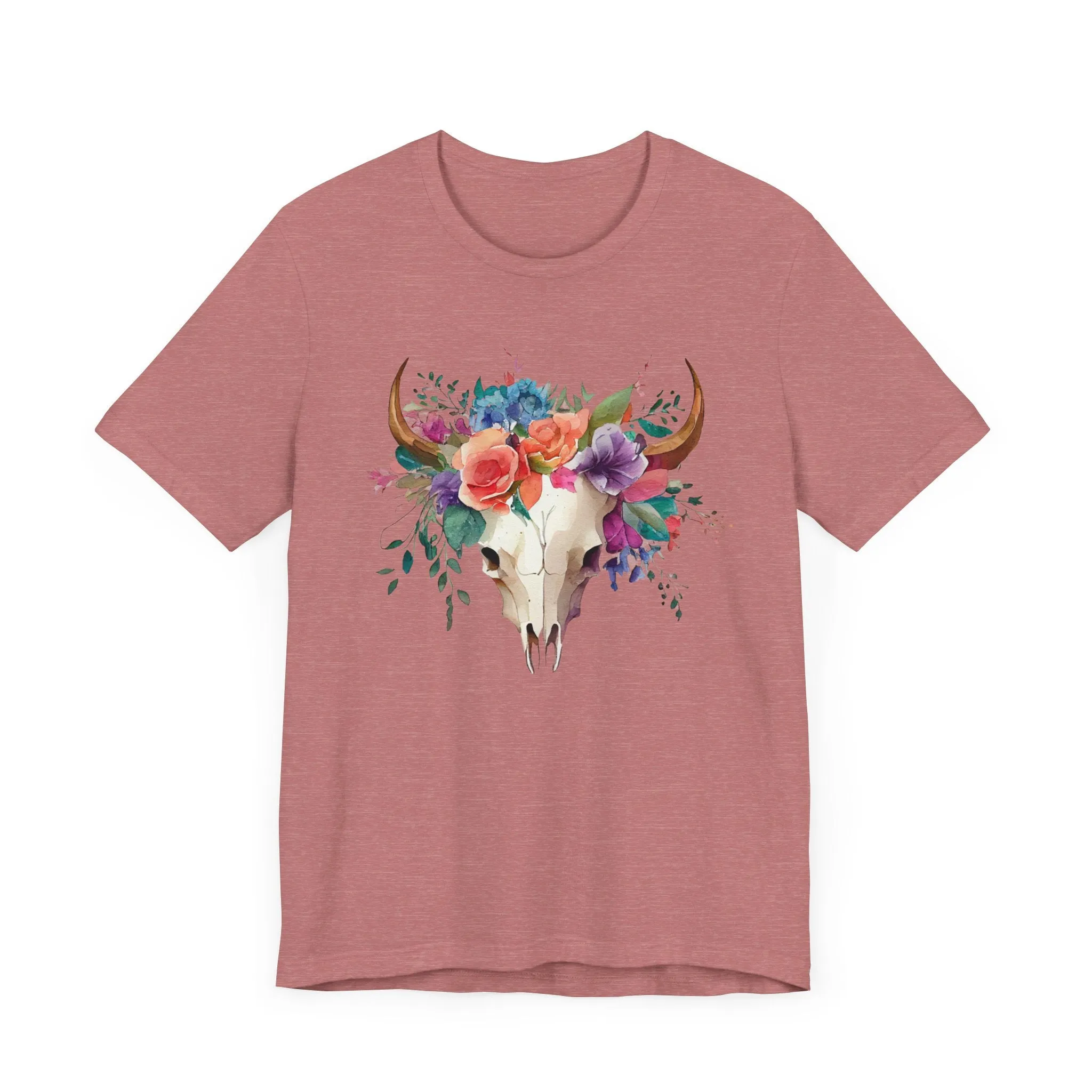 Flower Skull Western Unisex Jersey Short Sleeve Tee