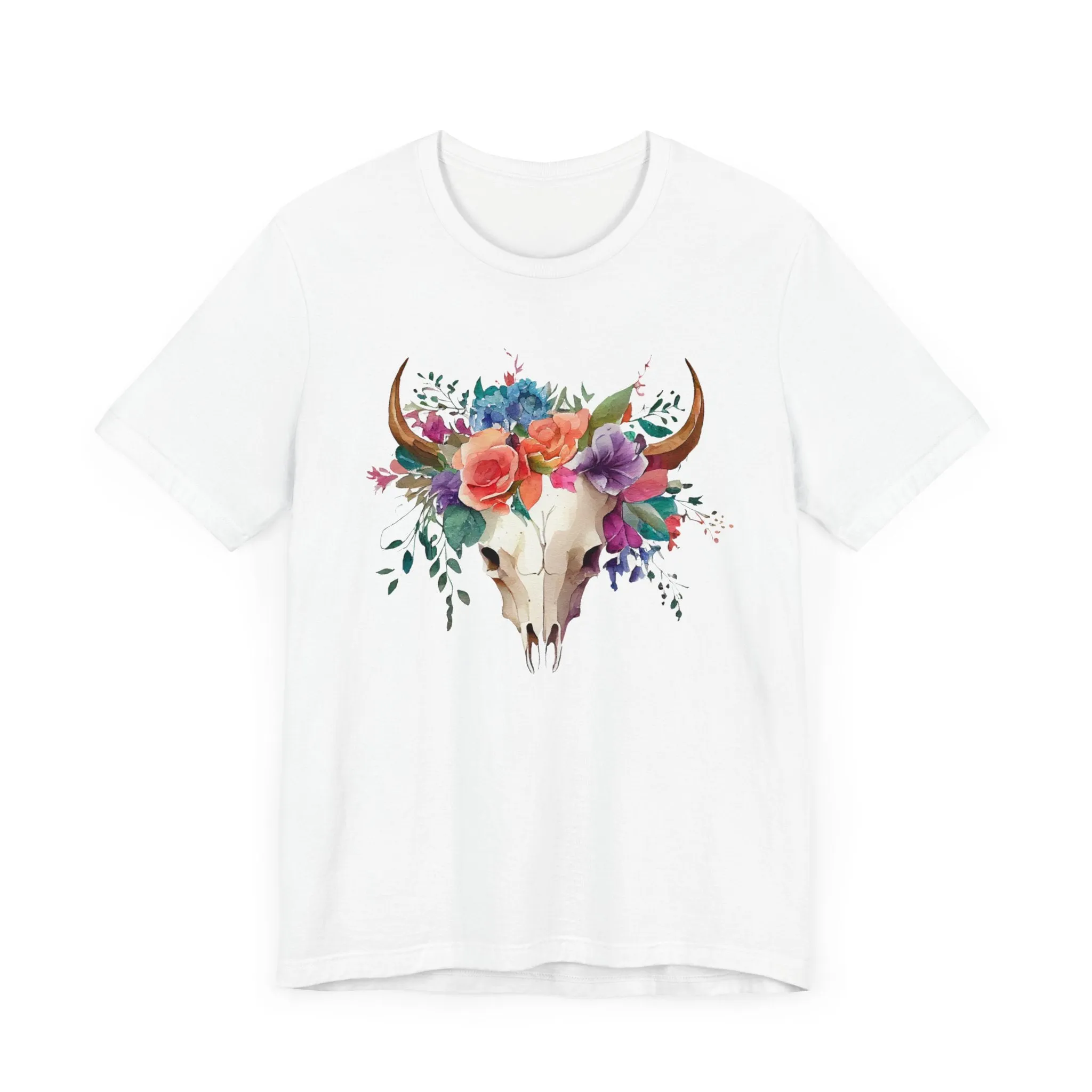 Flower Skull Western Unisex Jersey Short Sleeve Tee