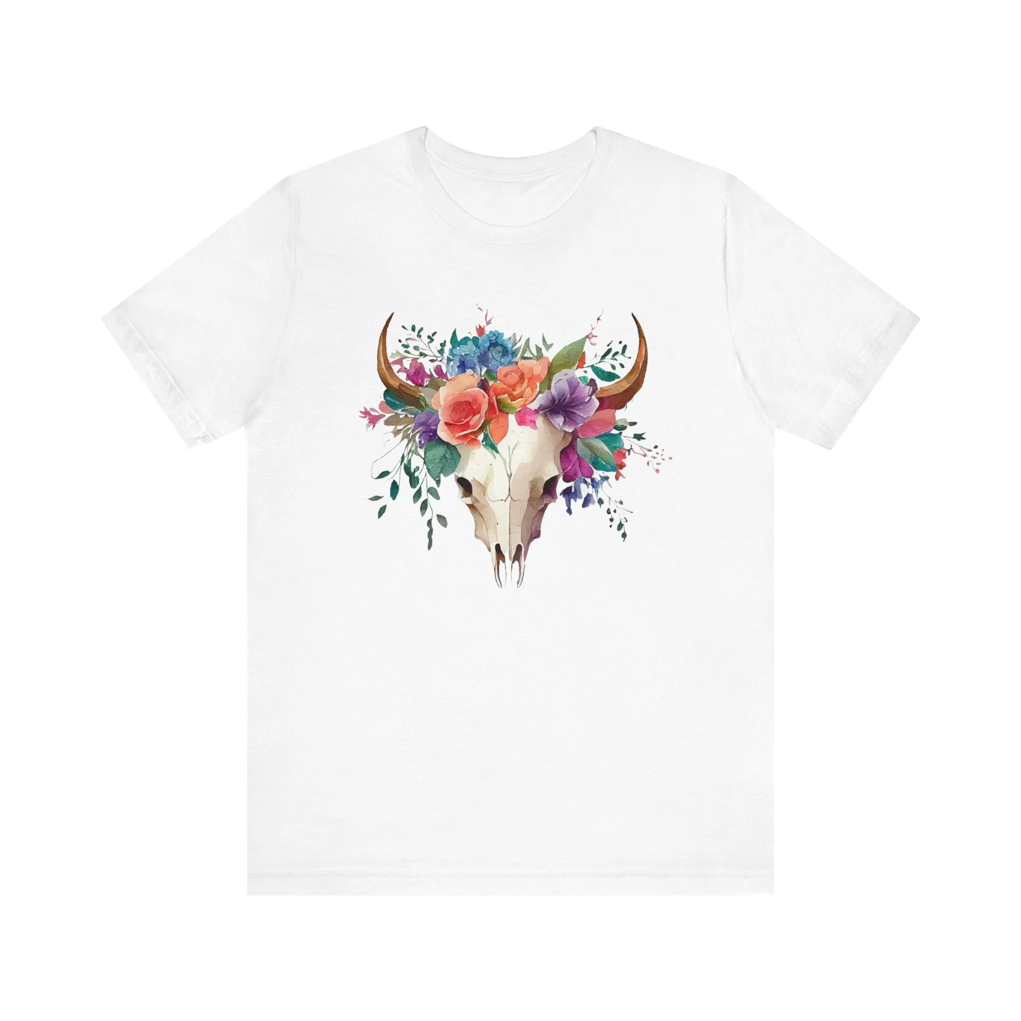 Flower Skull Western Unisex Jersey Short Sleeve Tee