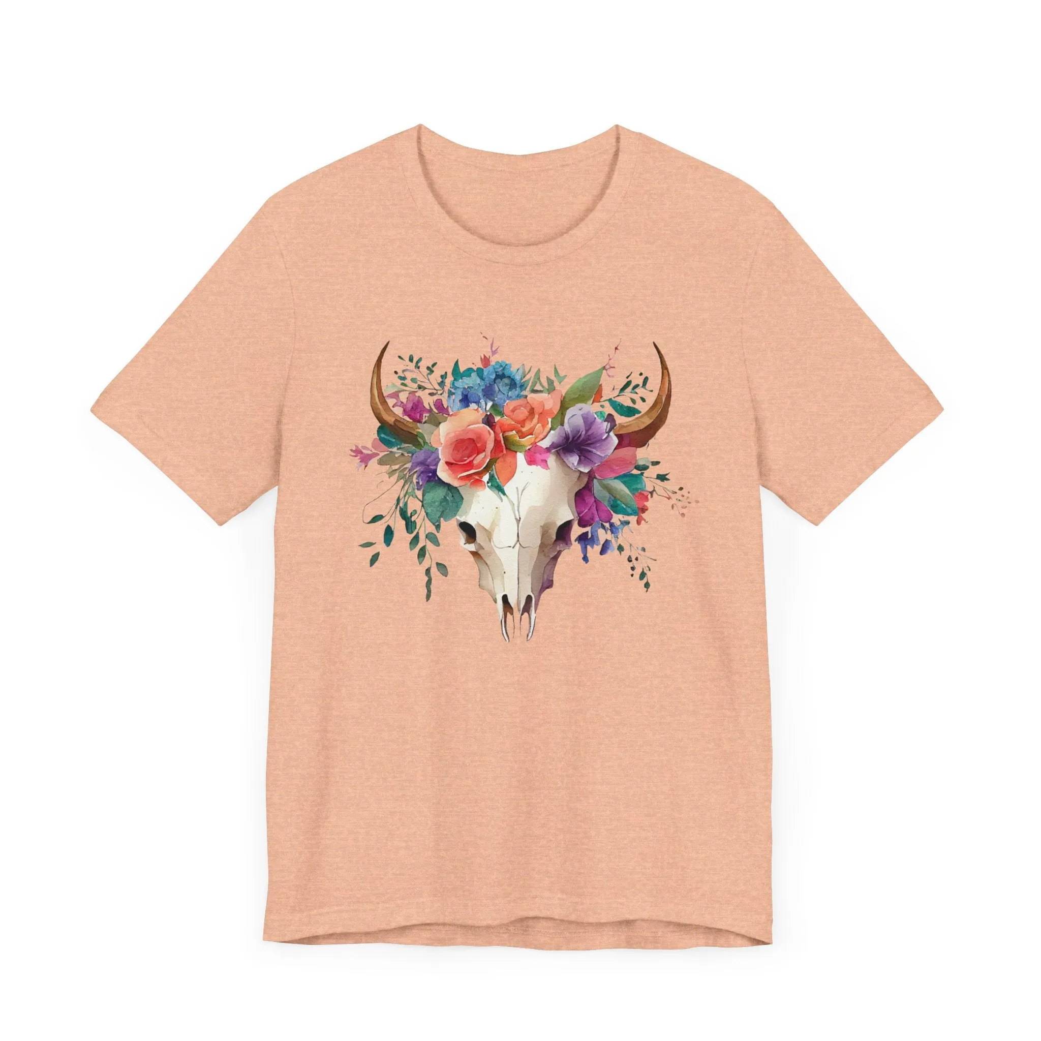 Flower Skull Western Unisex Jersey Short Sleeve Tee