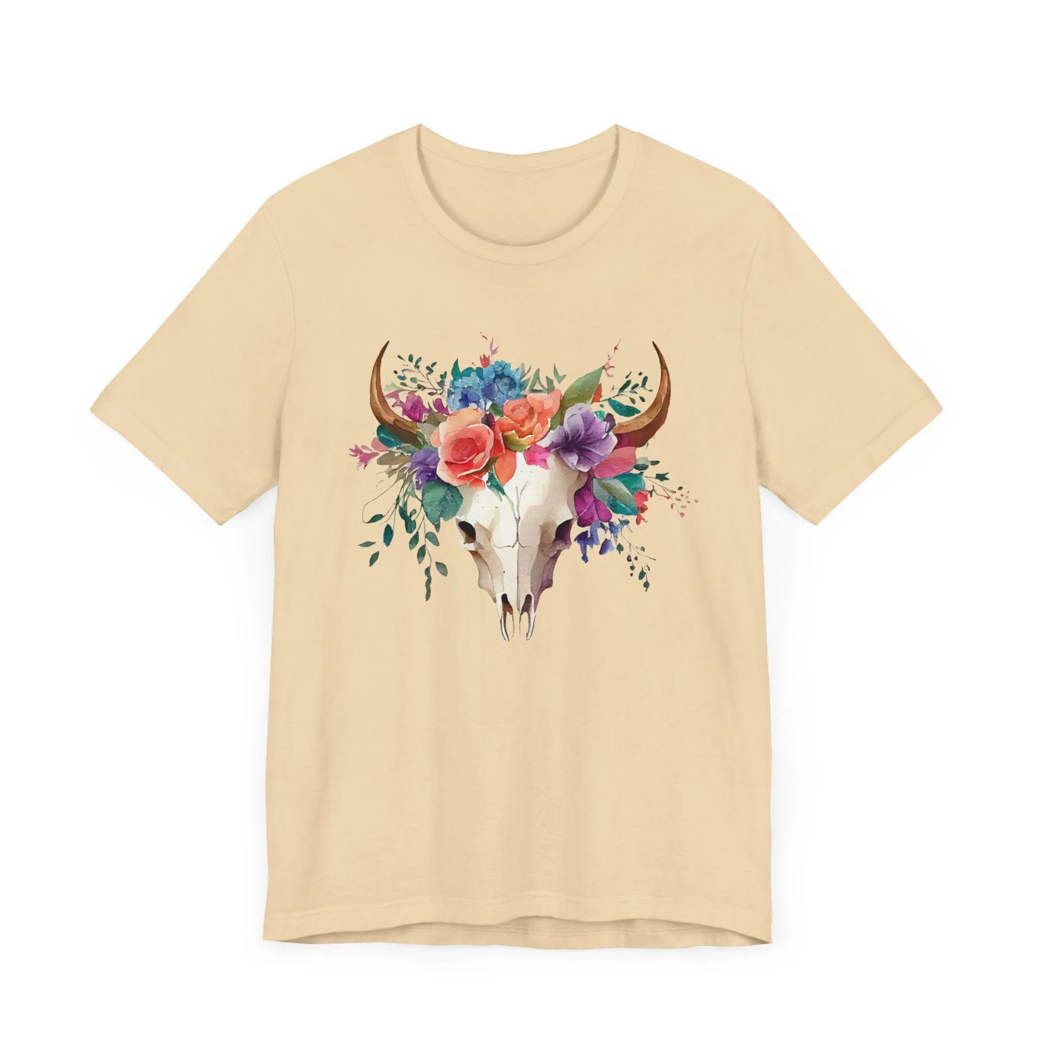 Flower Skull Western Unisex Jersey Short Sleeve Tee