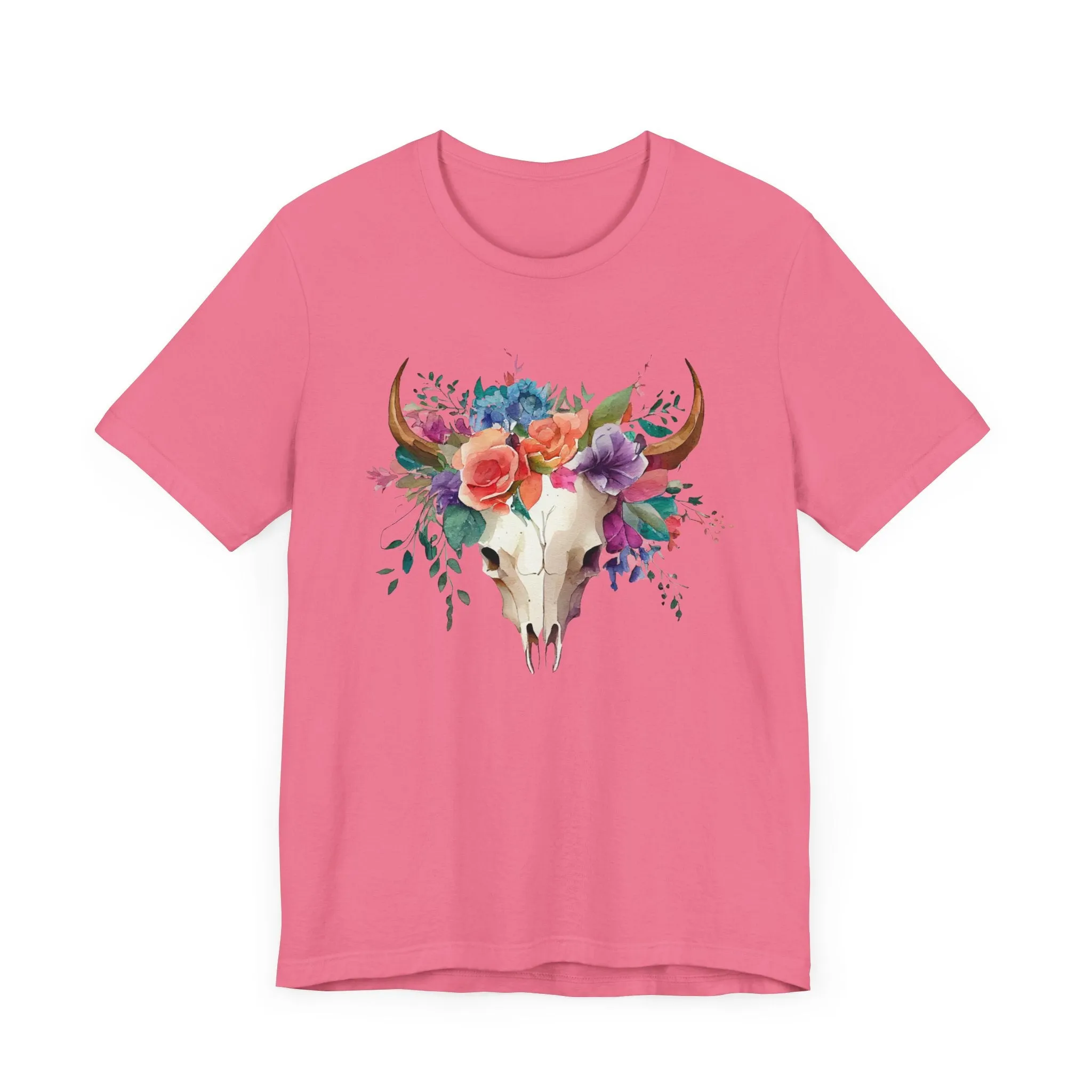 Flower Skull Western Unisex Jersey Short Sleeve Tee