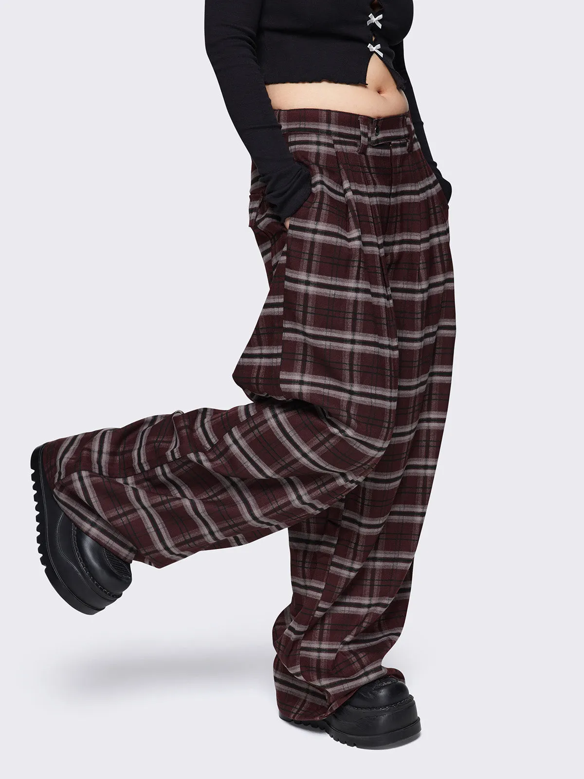 Freya Plaid Grandpa Pants