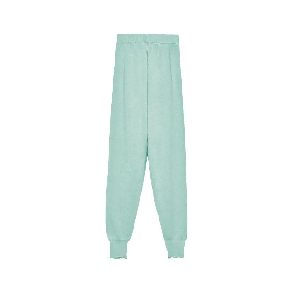 Hinnominate Mint Green Wool Blend Tracksuit Trousers