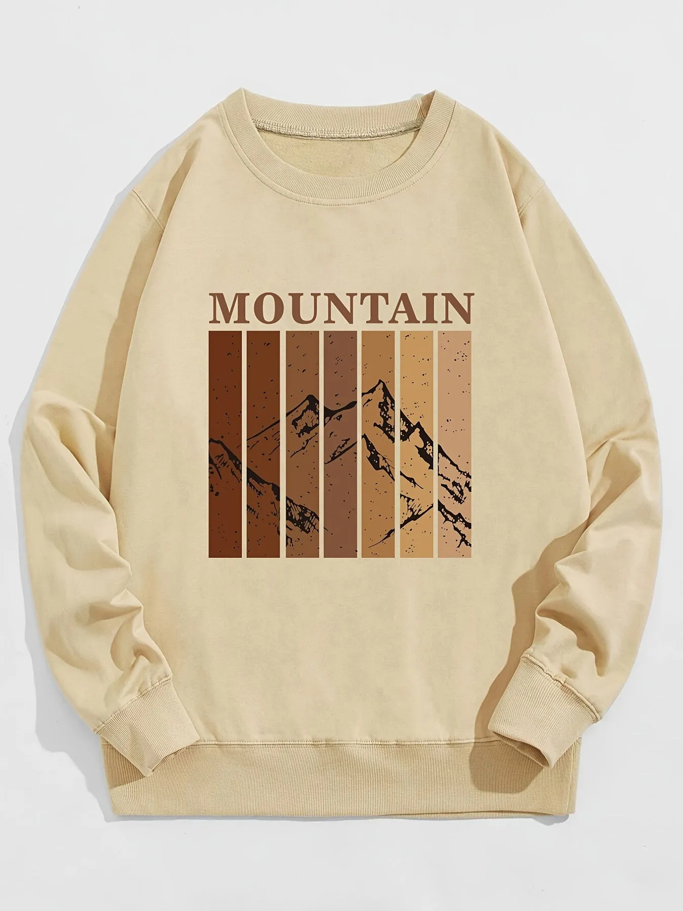 Men's Mountain Printed Round Neck Casual Sweatshirt