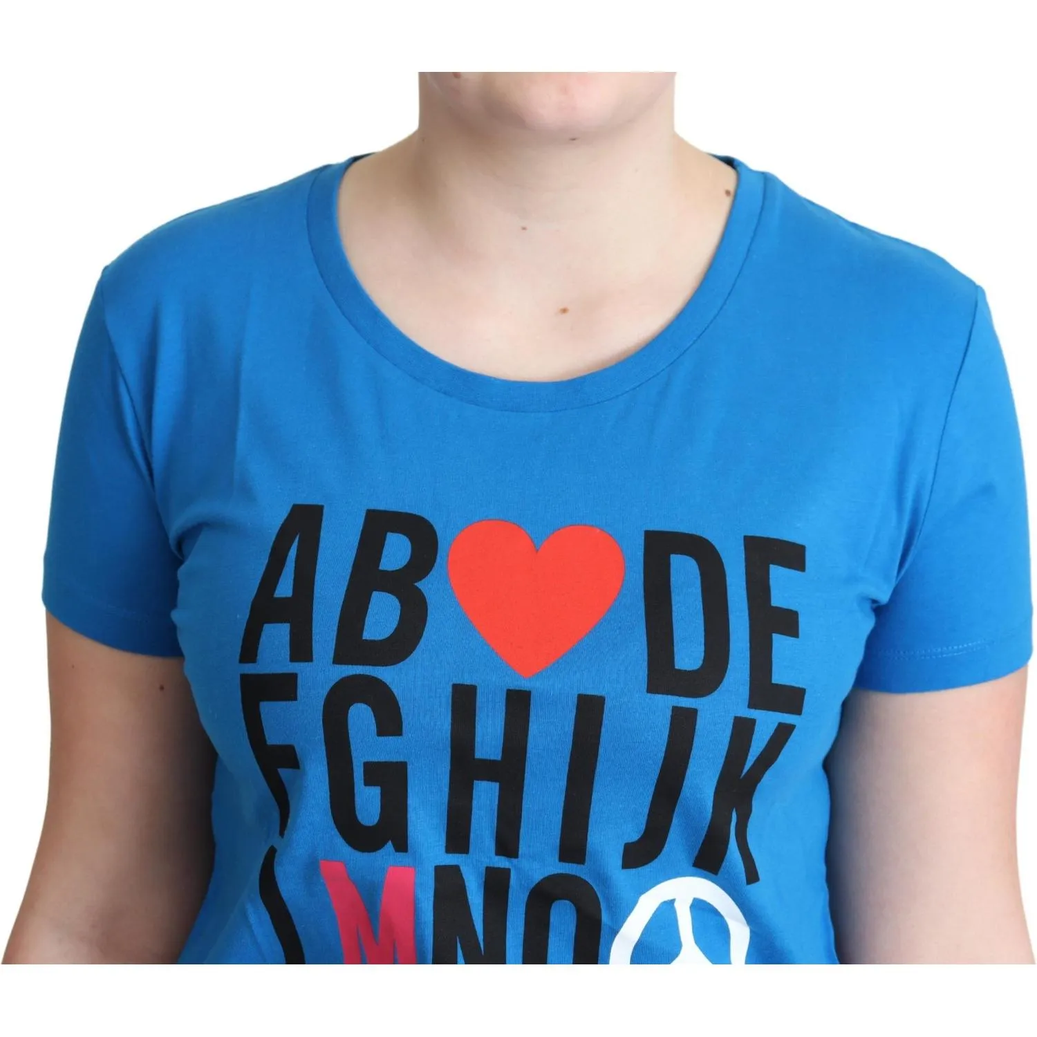 Moschino Chic Alphabet Cotton Tee in Blue