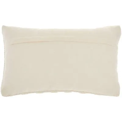 New - 12"x20" Oversize Life Styles Woven Lines and Dots Lumbar Throw Pillow Blush - Mina Victory