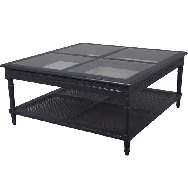 Polo Square Coffee Table Black Flat packed