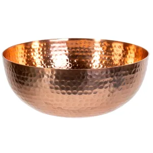 Red Co. Luxurious Hammered Aluminum Round Bowl, Metal Decorative Bowl