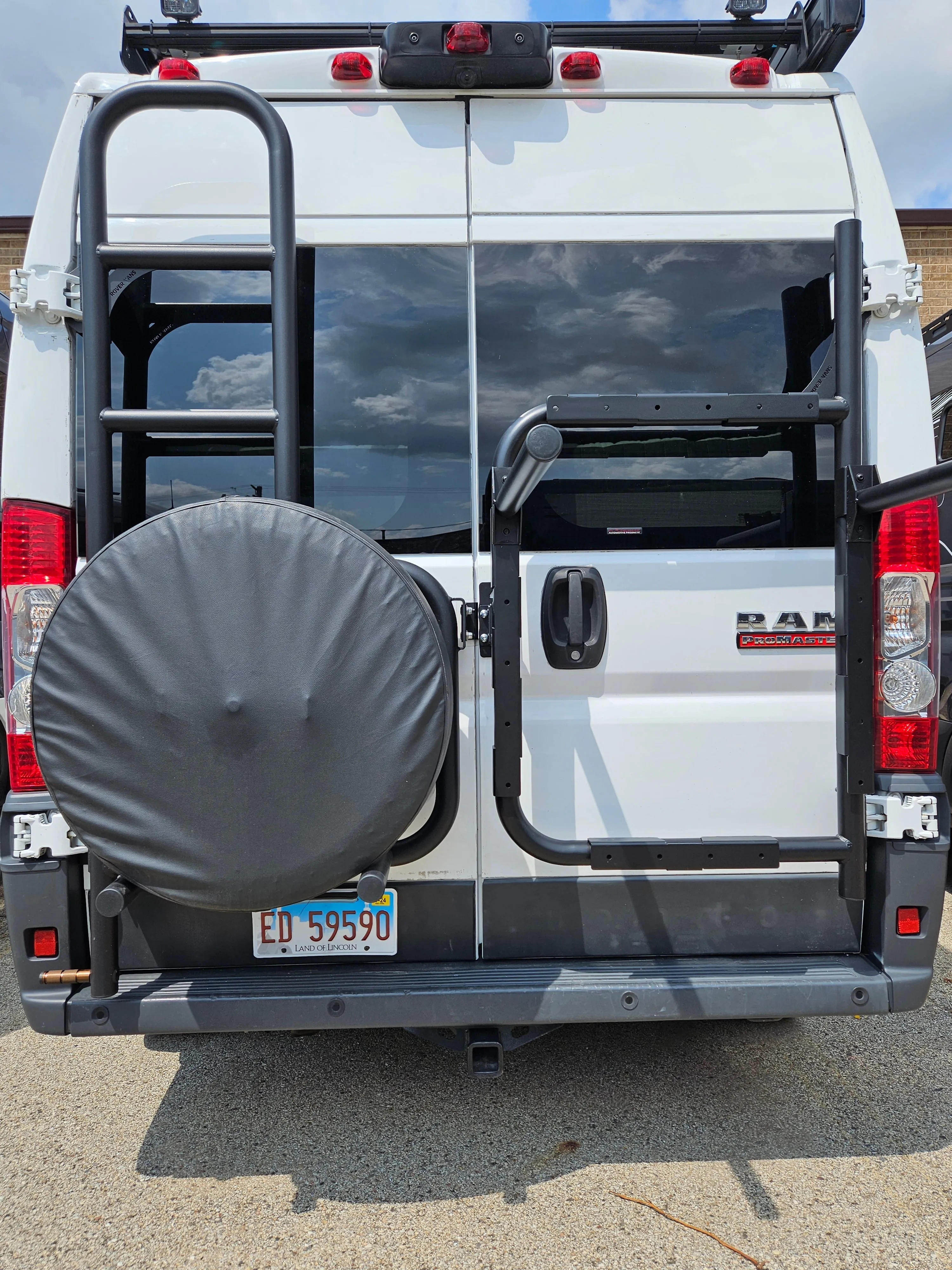 Rover Vans Tire Carrier & Ladder Combo for Ram ProMaster - Non Drill Through Version