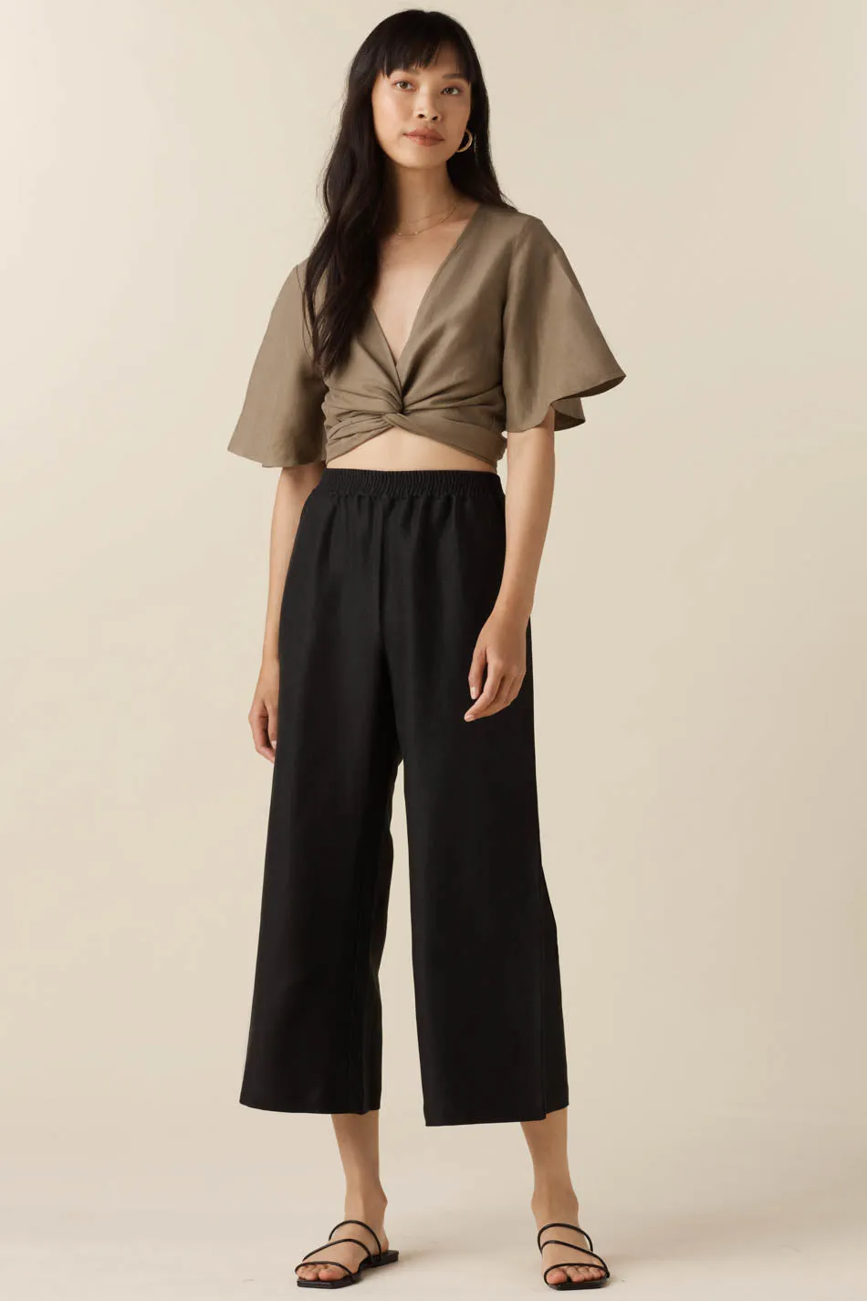 The Elastic Waist Wide Leg Pant