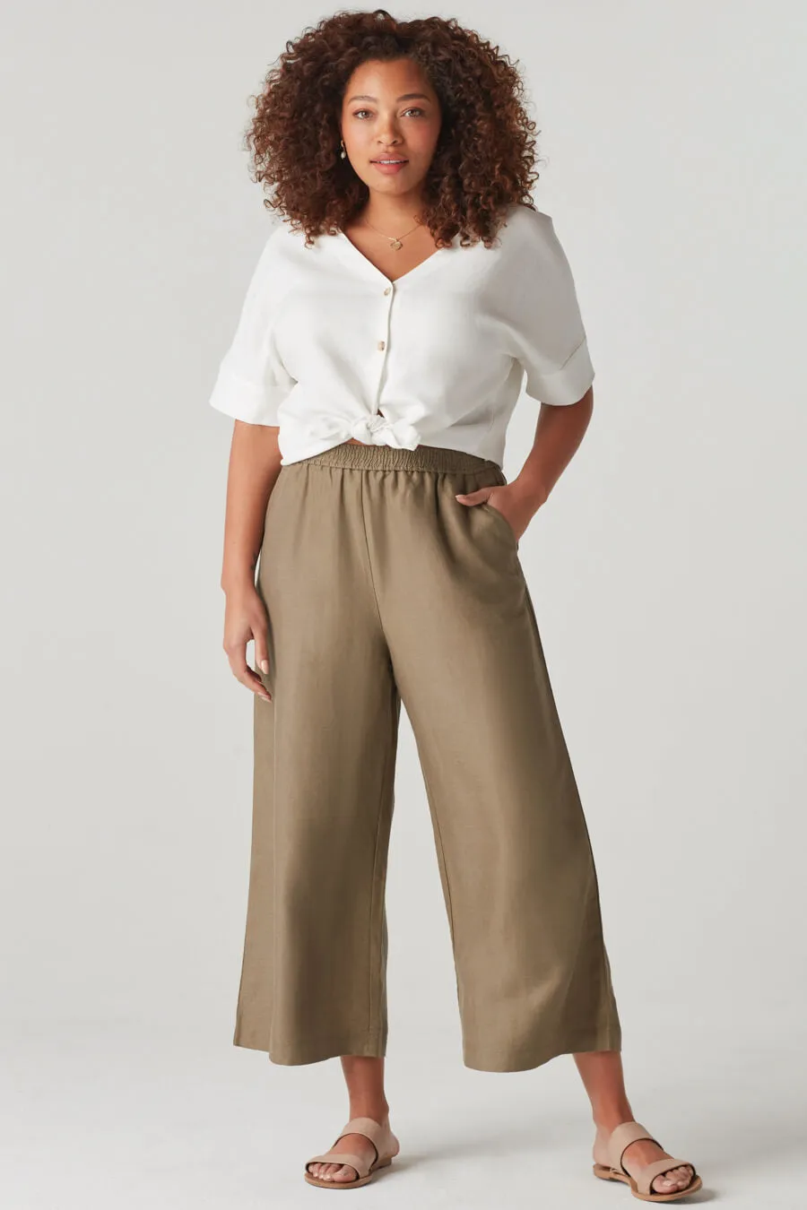 The Elastic Waist Wide Leg Pant