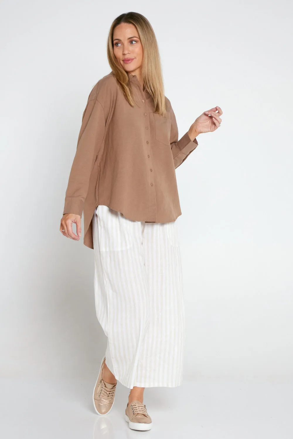 Tiffany Linen Shirt - Brown