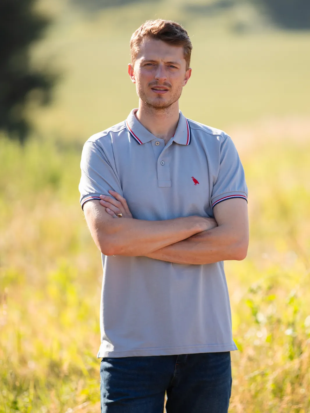 Tipped Polo Shirt - Grey