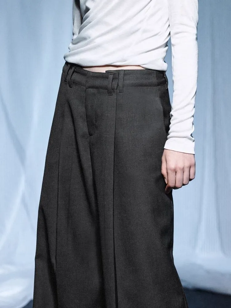 Ultra Wide Casual Gray Western Pants【s0000007924】