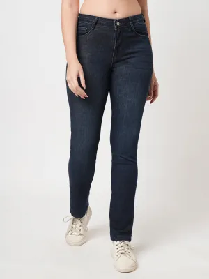 Women Blue Snug Straight Jeans